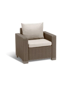 Set da giardino keter "california lounge" in polipropilene cappuccino 4 sedute e tavolino