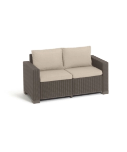 Set da giardino keter "california lounge" in polipropilene cappuccino 4 sedute e tavolino
