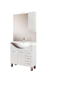 colore bianco 61 x 46,5 x 49 cm Mobile lavabo con specchio e lavandino Marchio  - Movian Cher 