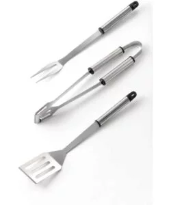 Set 3 utensili per barbecue ompagrill in acciaio 36 cm