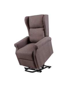 Poltrona relax con recliner elettrico bellahome "berg" tessuto marrone, 72,5x94x109 cm