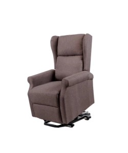 Poltrona relax con recliner elettrico bellahome "berg" tessuto marrone, 72,5x94x109 cm