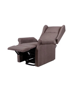 Poltrona relax con recliner elettrico bellahome "berg" tessuto marrone, 72,5x94x109 cm