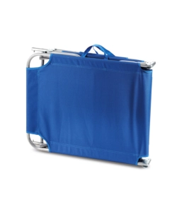 Lettino prendisole pieghevole e reclinabile essenza "maiorca" in acciaio e pvc blu 188x24x55 cm