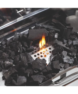 Barbecue a carbonella ompagrill "60-40 pro c" in acciaio inox 60,5x33x96 cm