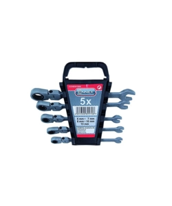 Set chiavi combinate a cricchetto testa snodata 5 pz.
