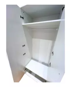 Armadio bianco a 8 ante, 320x52x207 cm