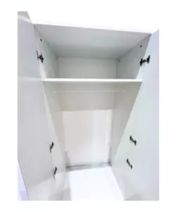 Armadio bianco a 8 ante, 320x52x207 cm