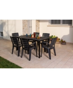 Sedia da esterno "california" in polipropilene antracite 55,5x58x84 cm