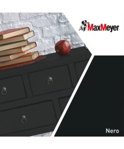 Smalto all'acqua acril-poliuretanico max meyer "brillante" colore nero, 2 litri