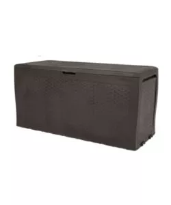 Baule da esterno con ruote keter 'samoa' in resina marrone 270 lt 116x44,7x57 cm