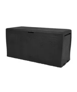 Baule da esterno con ruote keter 'samoa' in resina grafite 270 lt 116x44,7x57 cm