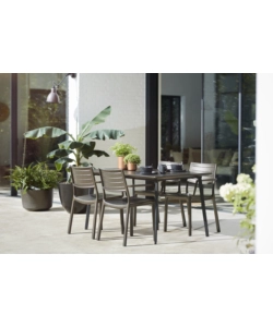 Tavolo da esterno keter "metalea" in polipropilene bronzo 146x87x75 cm