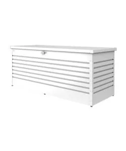 Baule da esterno impermeabile biohort 'freizeitbox 200' in acciaio zincato bianco 1050 lt 201x79x83 cm