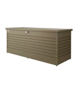 Baule da esterno impermeabile biohort 'freizeitbox 200' in acciaio zincato bronzo metallizzato 1050 lt 201x79x83 cm
