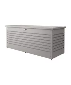 Baule da esterno impermeabile biohort 'freizeitbox 200' in acciaio zincato grigio quarzo metallizzato 1050 lt 201x79x83 cm