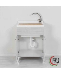 Lavatoio stella rovere grigio, 60x50x83cm