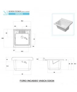Lavatoio stella rovere grigio, 60x50x83cm