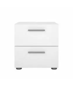Comodino 2 cassetti "pepe" bianco 40x40,2x42,3 cm
