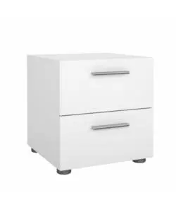 Comodino 2 cassetti "pepe" bianco 40x40,2x42,3 cm