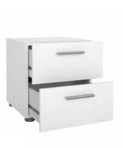 Comodino 2 cassetti "pepe" bianco 40x40,2x42,3 cm