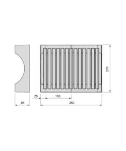 Organizer per piatti in plastica grigia, max 13 piatti