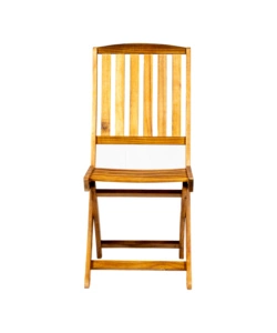 Sedia da esterno pieghevole eurogarden "navis" in legno di acacia 56x43x96 cm
