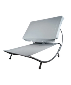 Lettino amaca da esterno eurogarden in acciaio e textilene con tettuccio grigio 173x196x175 cm
