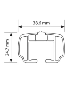 Coppia barre portatutto in alluminio helio - l - 127 cm  n15076