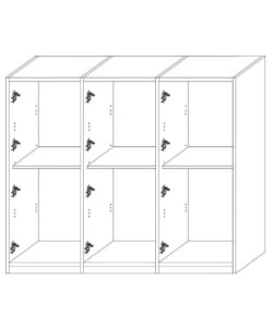 Armadio 6 ante "giotto" bianco graffiato 258x54x240 cm
