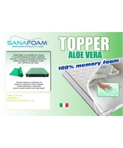 Topper matrimoniale in memory foam con aloe 160x190 cm