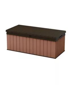 Baule da esterno keter 'darwin box 100g' in resina marrone 380 lt 142,9x65,5x54,4 cm