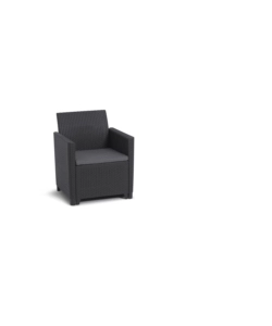 Set da giardino "claire lounge" con 2 poltrone, un divano a 3 posti e tavolo, colore grafite - keter