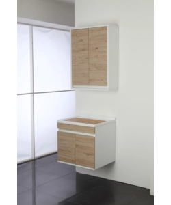 Pensile bagno bianco rovere, 60x24x80 cm