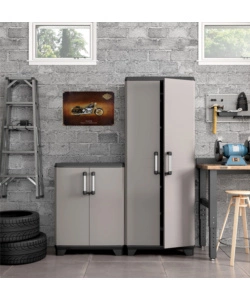Armadio in resina portascope keter "sistema new" grigio 68x39x173 cm