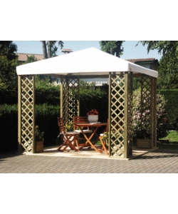 Gazebo da esterno "fox 2022" in legno 3x3 m