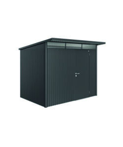 CASETTA DA GIARDINO IN ACCIAIO ZINCATO 'AVANTGARDE A5' GRIGIO SCURO METALLIZZATO CON PORTA STANDARD - 17050 - BIOHORT