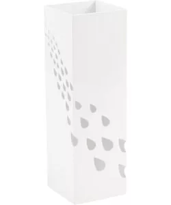 Porta ombrelli bianco squadrato, 16x16x49 cm