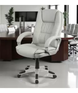 Sedia ufficio bellahome "columbia" con braccioli in ecopelle grigio 66,5x70x109-118 cm