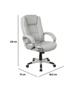 Sedia ufficio bellahome 'columbia' con braccioli in ecopelle grigio 66,5x70x109-118 cm