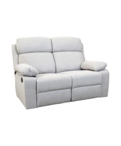 Divano 2 posti 'annika' con recliner manuale in tessuto grigio, 145x93x101 cm