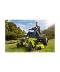 Trattorino tagliaerba a batteria ryobi "ztr480ex" taglio 106 cm 48v -  raggio zero con scarico laterale