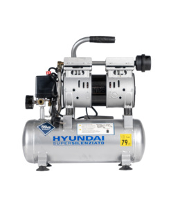 COMPRESSORE D'ARIA PORTATILE HYUNDAI SUPER SILENZIATO - 59 Db 8 LITRI