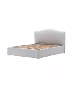 Letto matrimoniale 'hill' perla con rete e contenitore, 160x190 cm