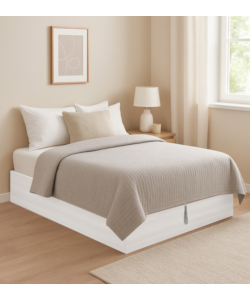 Letto piazza e mezza contenitore "bed box" bianco 120x190 cm