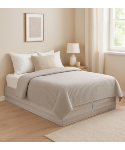 Letto piazza e mezza contenitore "bed box" olmo naturale 120x190 cm