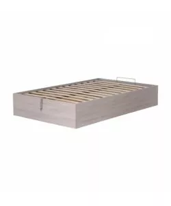 Letto 1 piazza e mezza 'bed box' olmo naturale con rete e contenitore, 120x190 cm