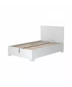 Letto 1 piazza e mezza 'hi box' bianco con rete, contenitore e piedini 120x190 cm