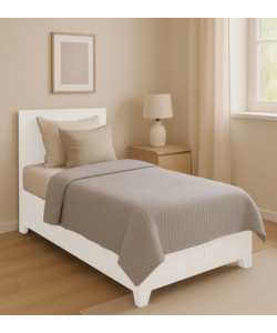 Letto singolo contenitore con piedini "hi box" bianco 90x190 cm