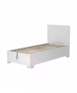 Letto singolo 'hi box' bianco con rete, contenitore e piedini 90x190 cm